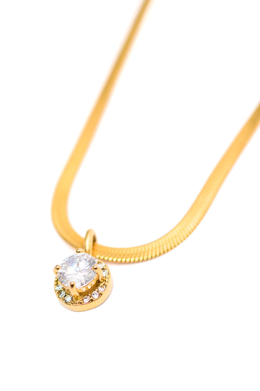 Here to Shine Gold Plated Necklace in White - FamFancy Boutique