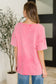 Just My Type Mineral Wash Relaxed Top in Fuchsia