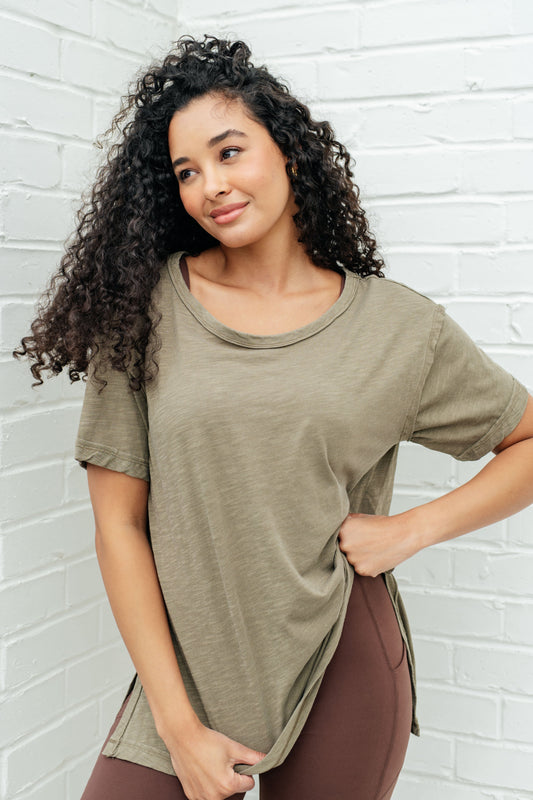 Let Me Live Relaxed Tee in Army - FamFancy Boutique