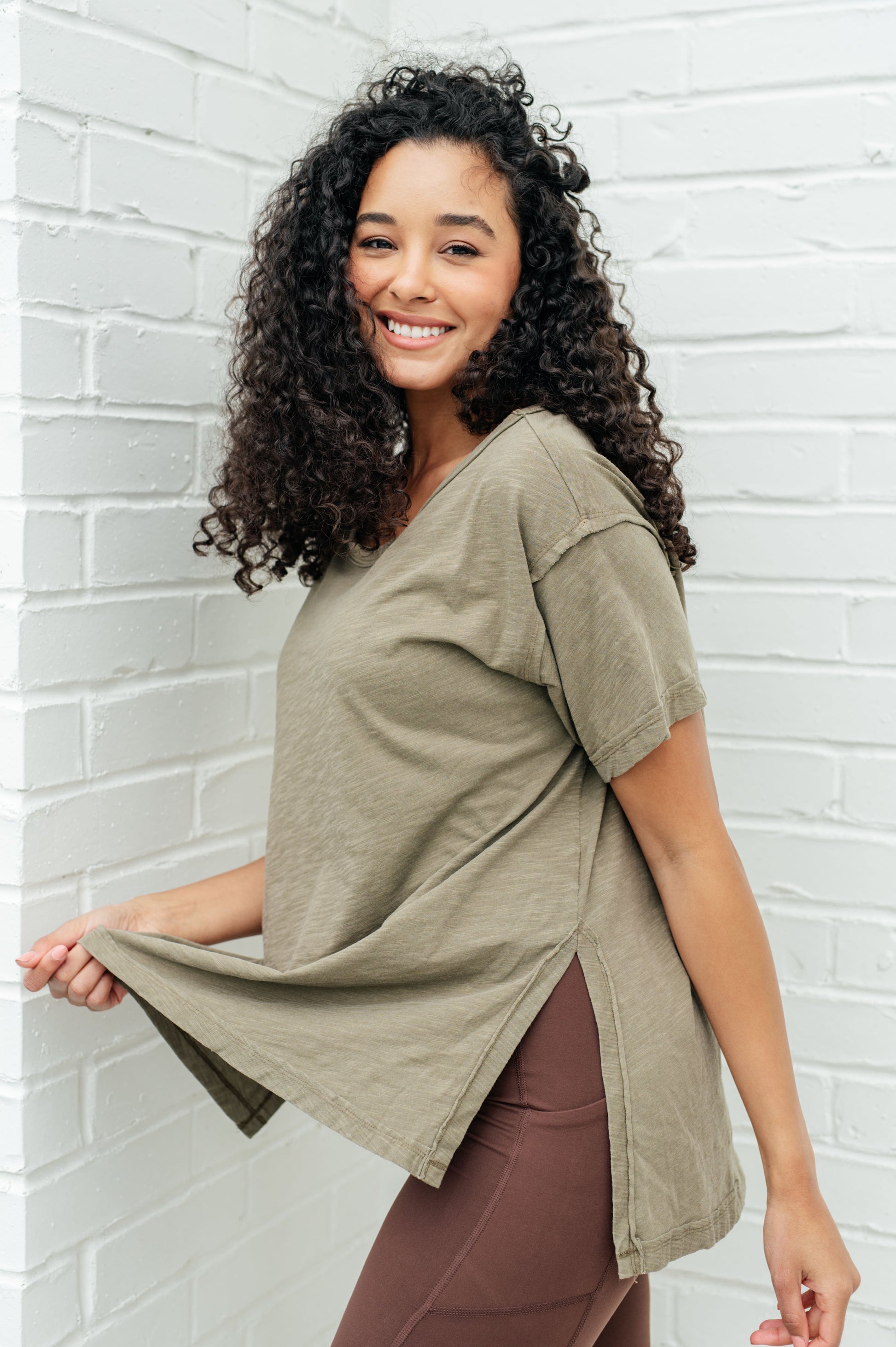 Let Me Live Relaxed Tee in Army - FamFancy Boutique