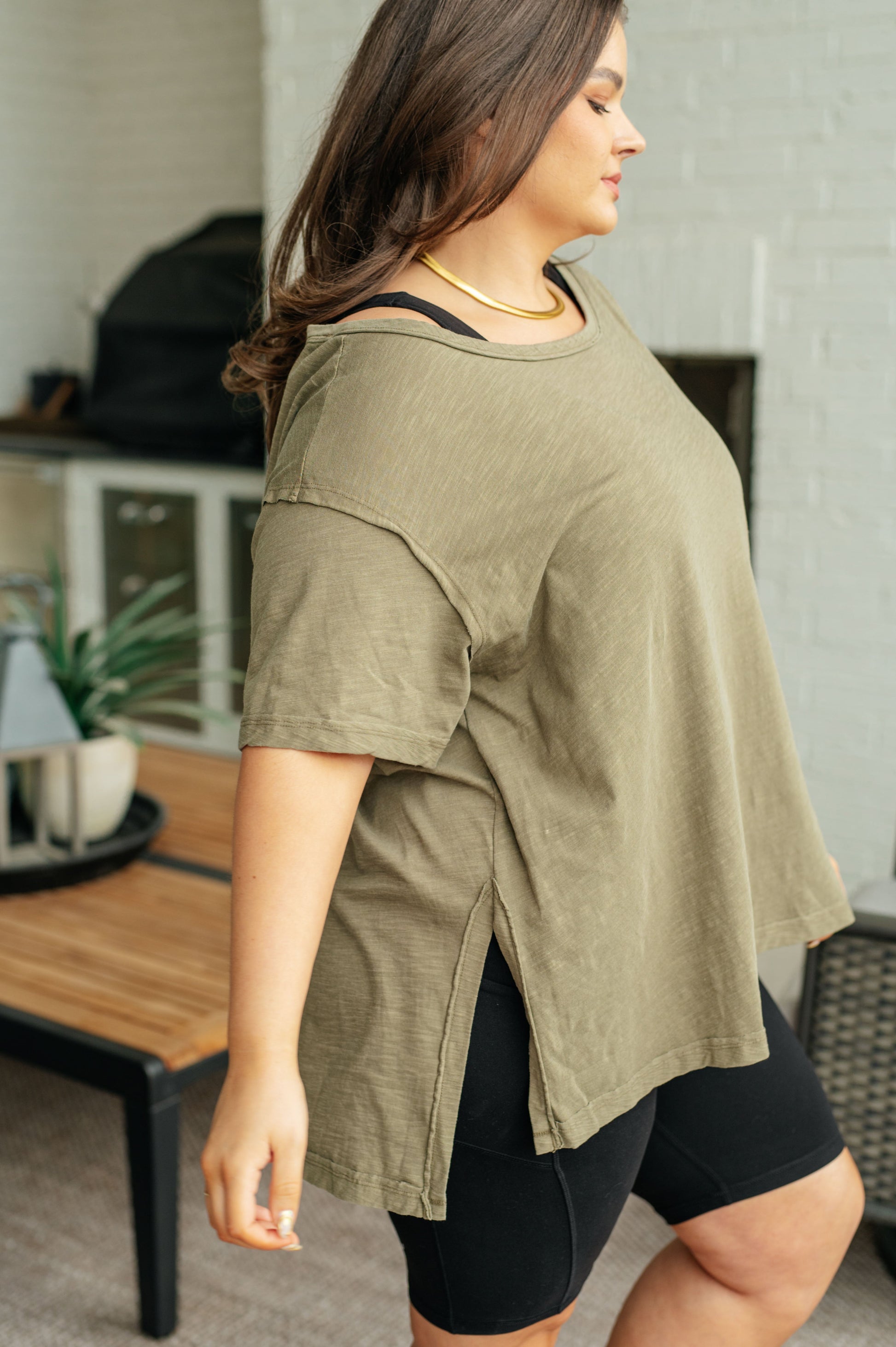 Let Me Live Relaxed Tee in Army - FamFancy Boutique