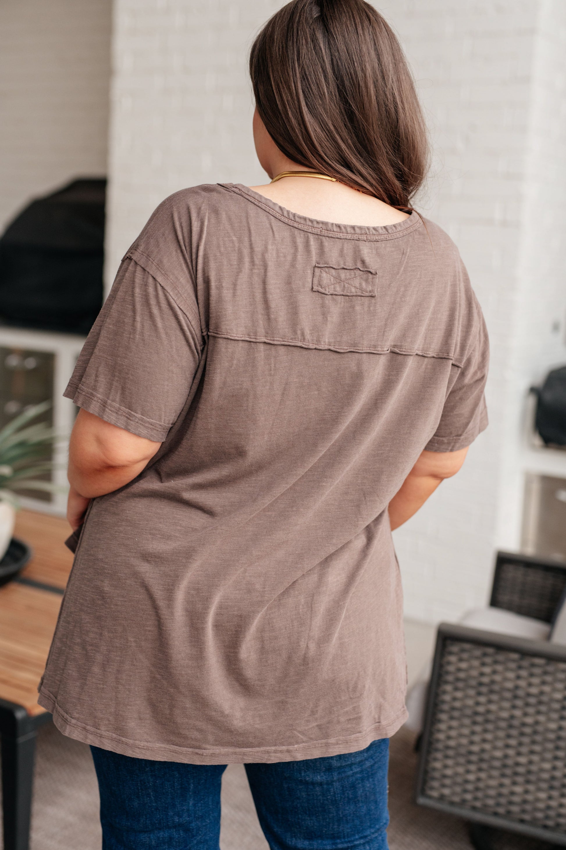 Let Me Live Relaxed Tee in Brown - FamFancy Boutique