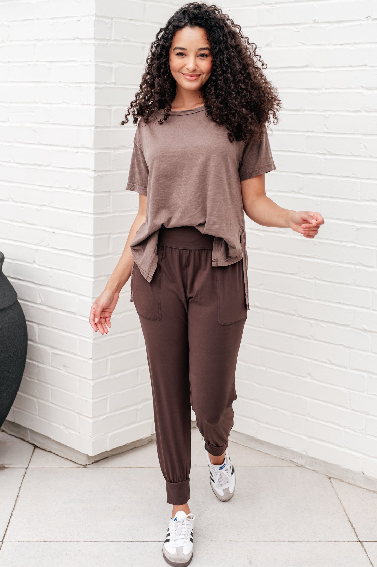 Let Me Live Relaxed Tee in Brown - FamFancy Boutique