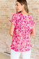 Lizzy Cap Sleeve Top in Pink and Peach Floral - FamFancy Boutique