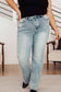 Miranda High Rise Plaid Cuff Vintage Straight Jeans - FamFancy Boutique