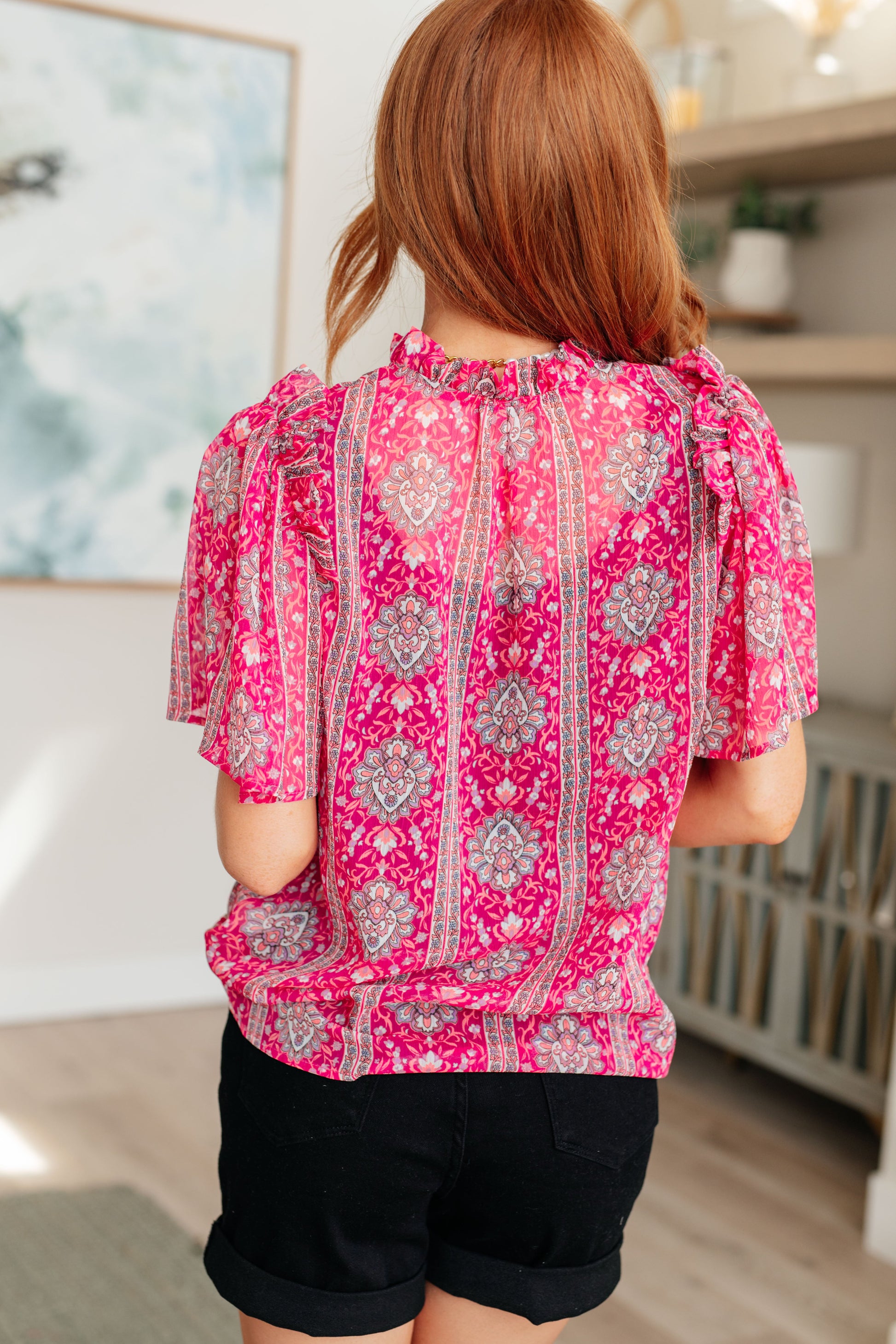 Moments Like This V-Neck Bell Sleeve Blouse - FamFancy Boutique