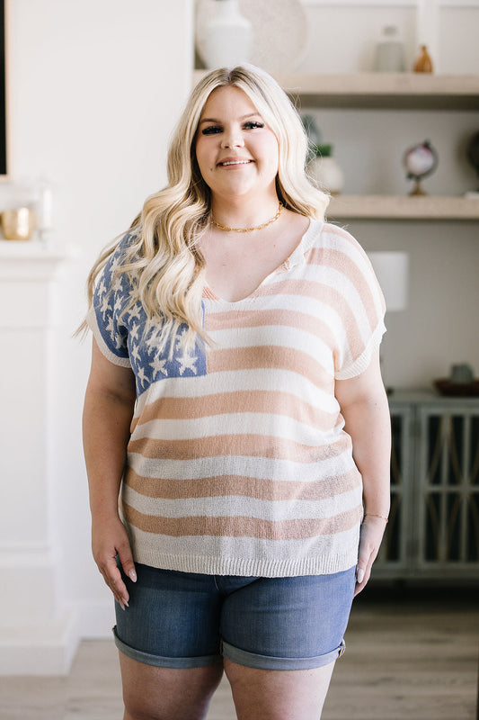 Old Glory Sleeveless Sweater - FamFancy Boutique