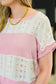 Parlour Picnic Color Block Knit Top in Pink