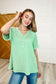 Plain and Sassy V-Neck Tee in Mint Green