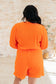 Roll With me Romper in Tangerine - FamFancy Boutique