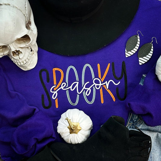 Spooky Season Embroidered Crewneck Sweatshirt