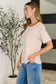 Sunbeam Shuffle Banded Round Neck Top in Orange