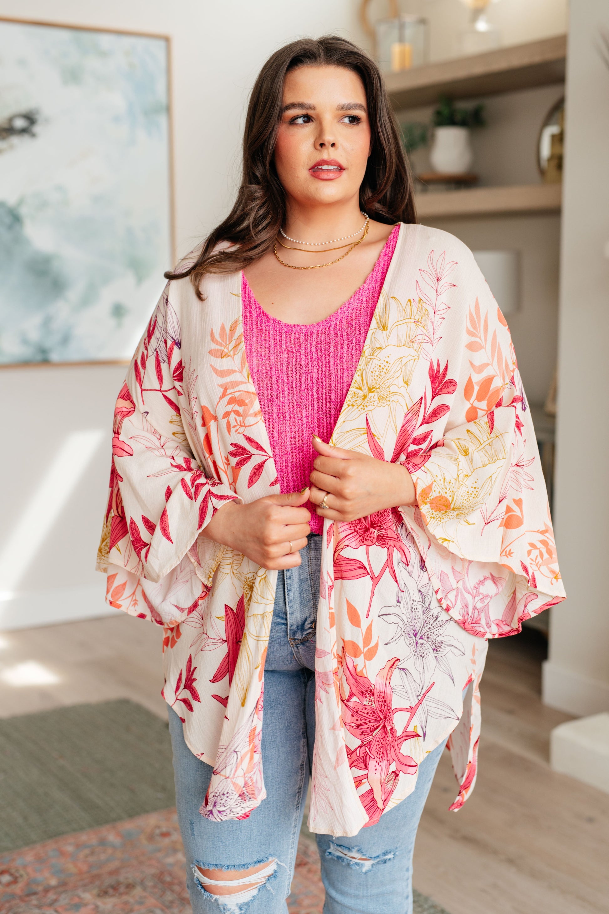 Vacay Season Bell Sleeve Kimono - FamFancy Boutique