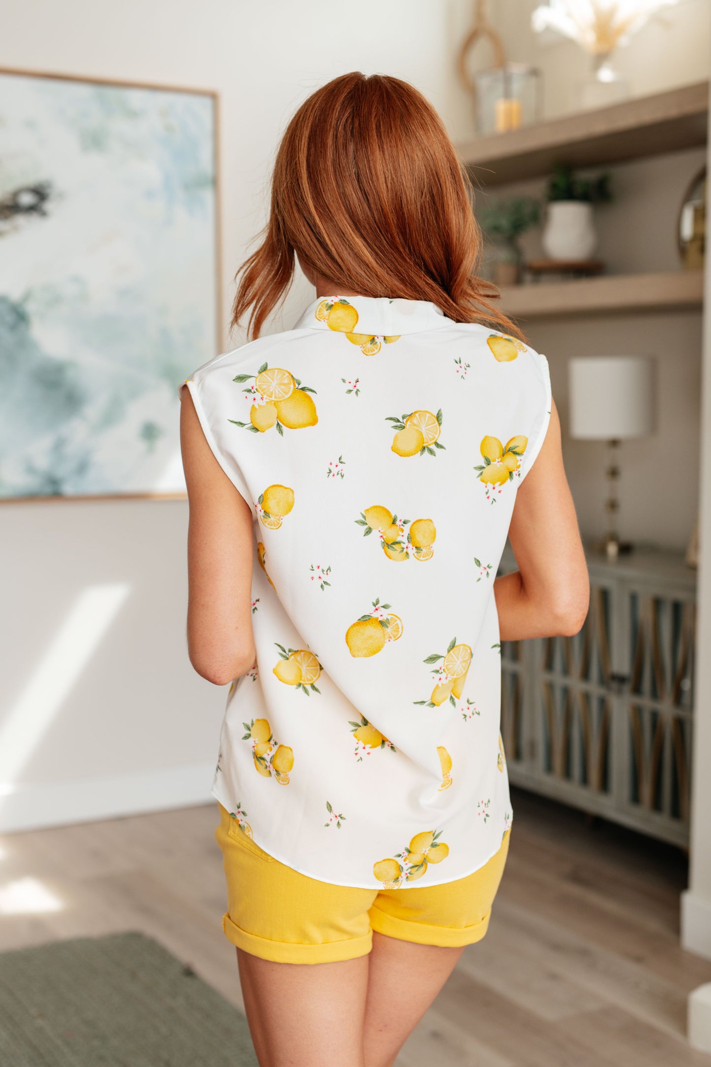 When Life Gives You Lemons Sleeveless Blouse - FamFancy Boutique