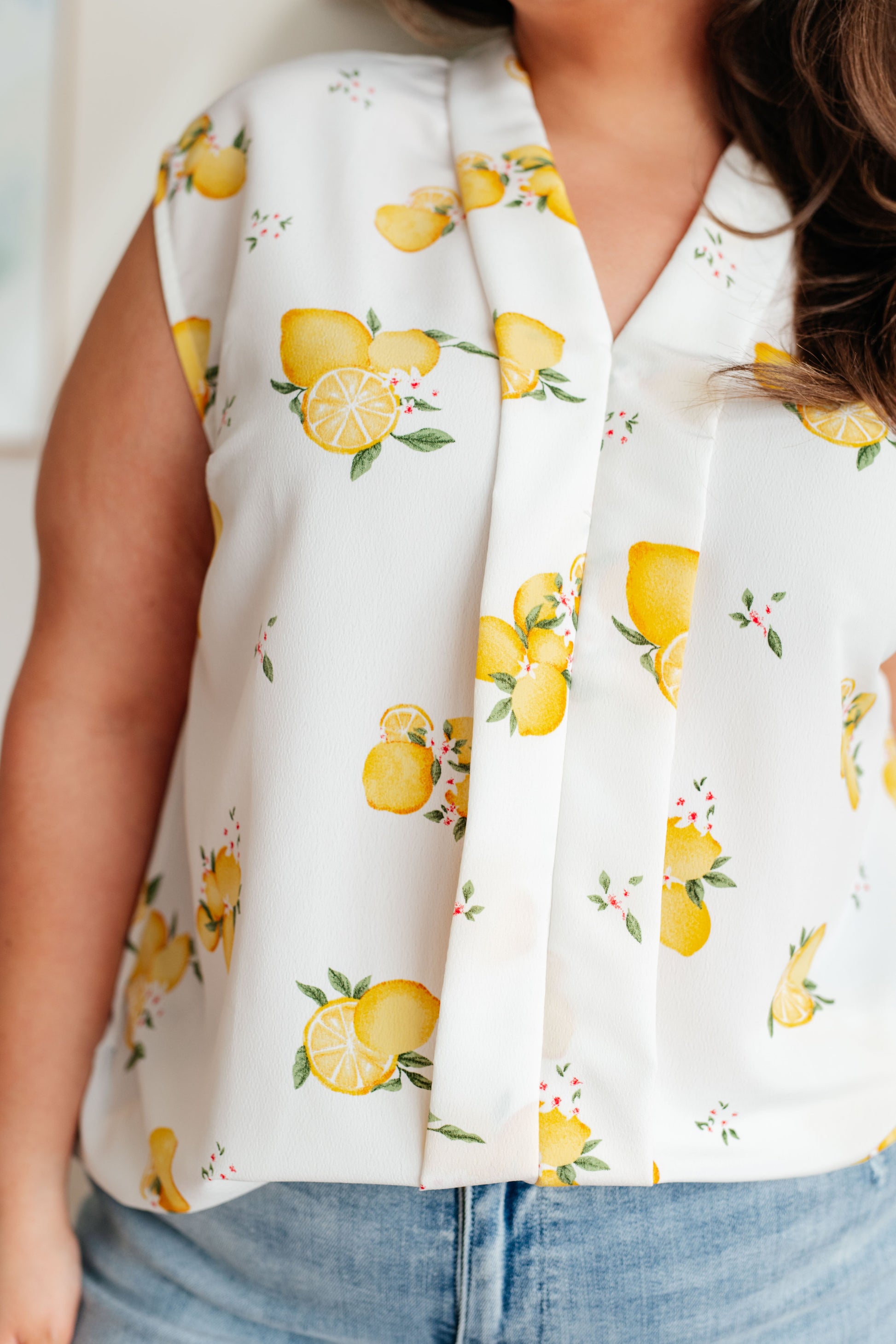 When Life Gives You Lemons Sleeveless Blouse - FamFancy Boutique