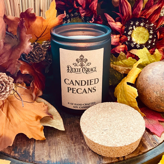 Candied Pecans - 11 oz Glass Candle - Cotton Wick
