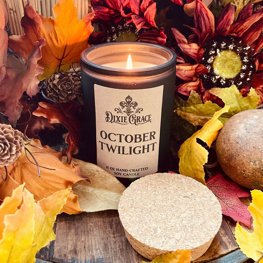 October Twilight - 11 oz Glass Candle - Cotton Wick