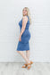 Blue Wrap Dress - FamFancy Boutique