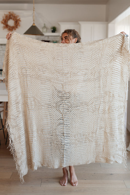 Graham Blanket Single Cuddle Size in Beige - FamFancy Boutique
