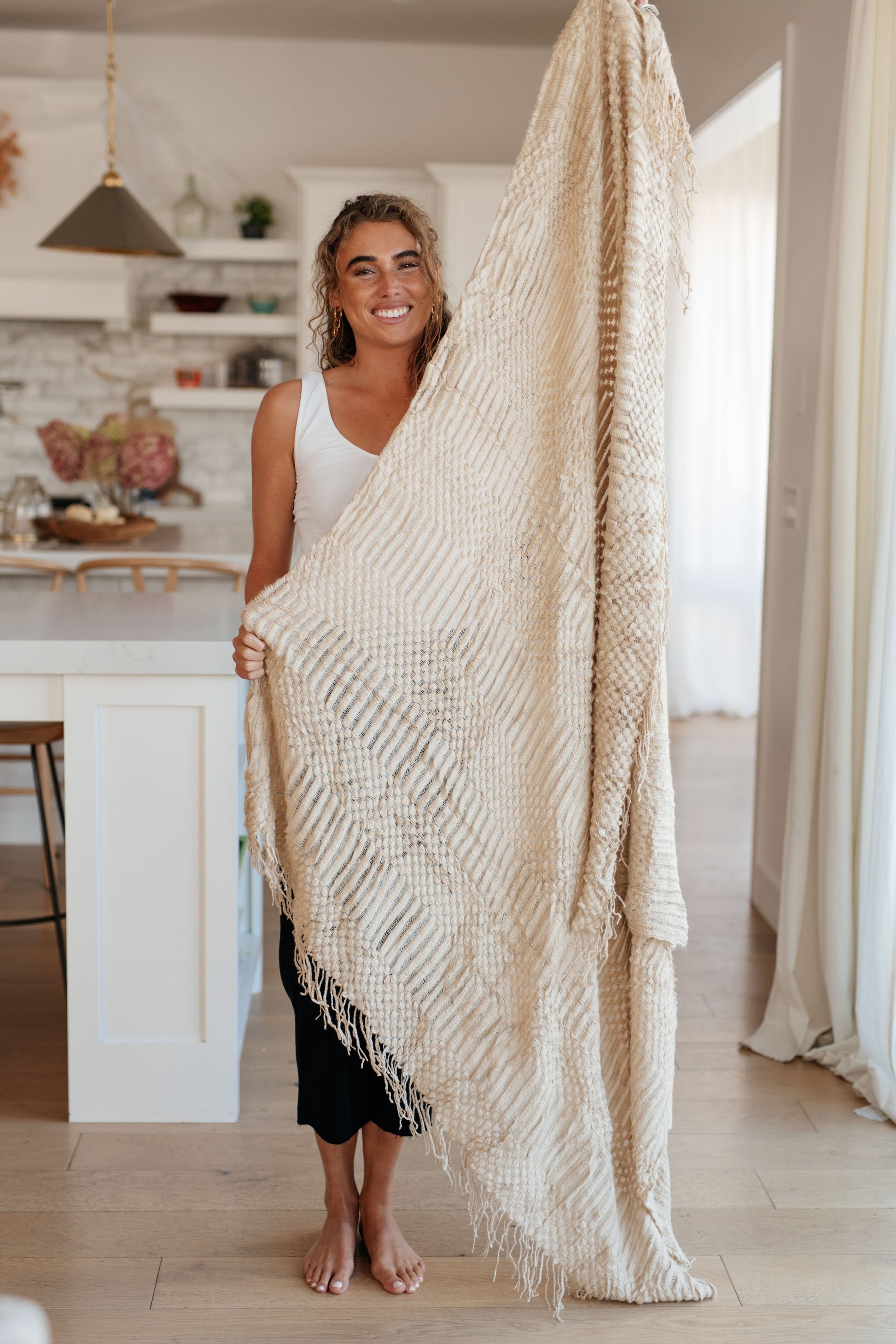 Graham Blanket Single Cuddle Size in Beige - FamFancy Boutique