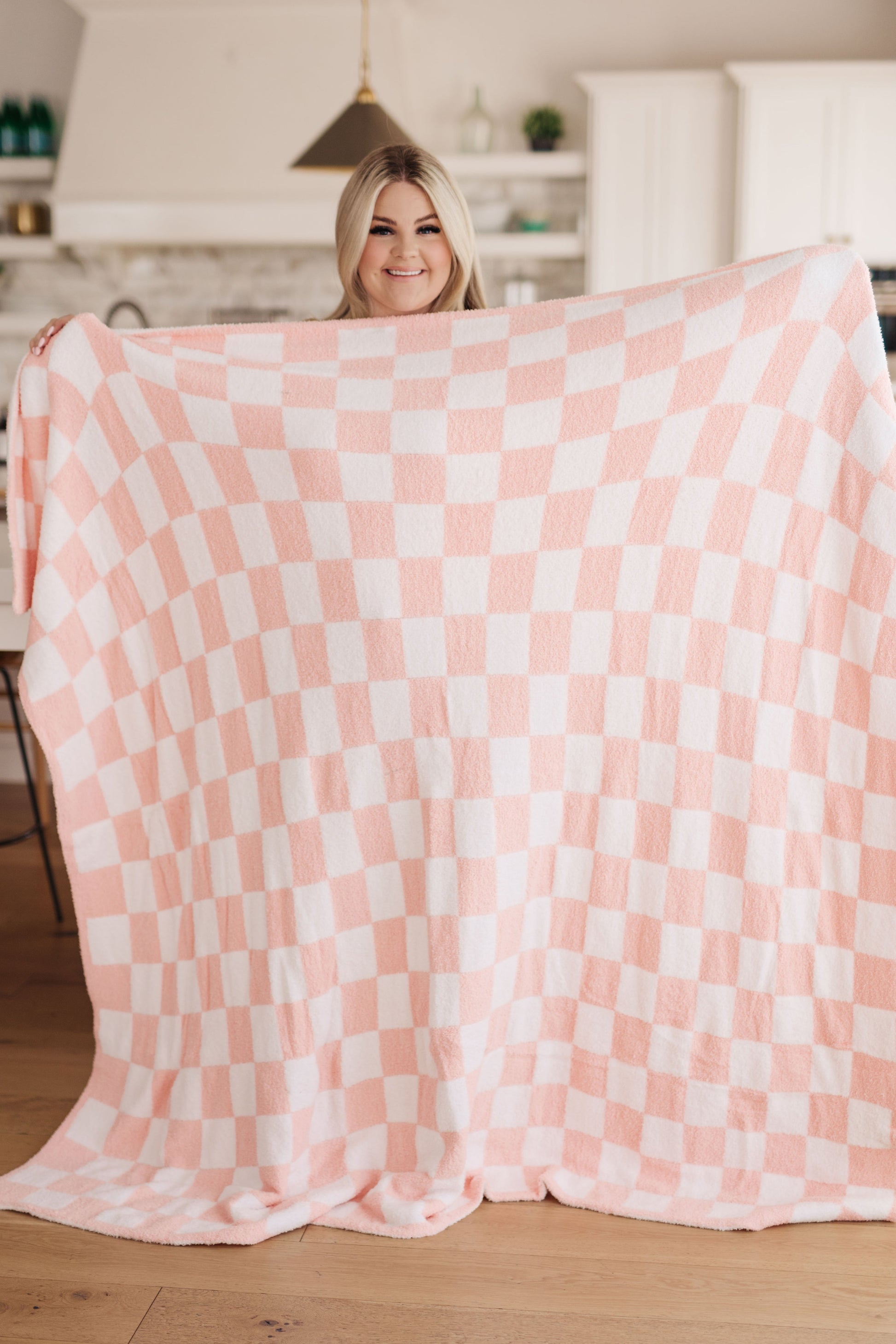 Penny Blanket Single Cuddle Size in Pink Check - FamFancy Boutique