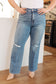 Bree High Rise Control Top Distressed Straight Jeans - FamFancy Boutique