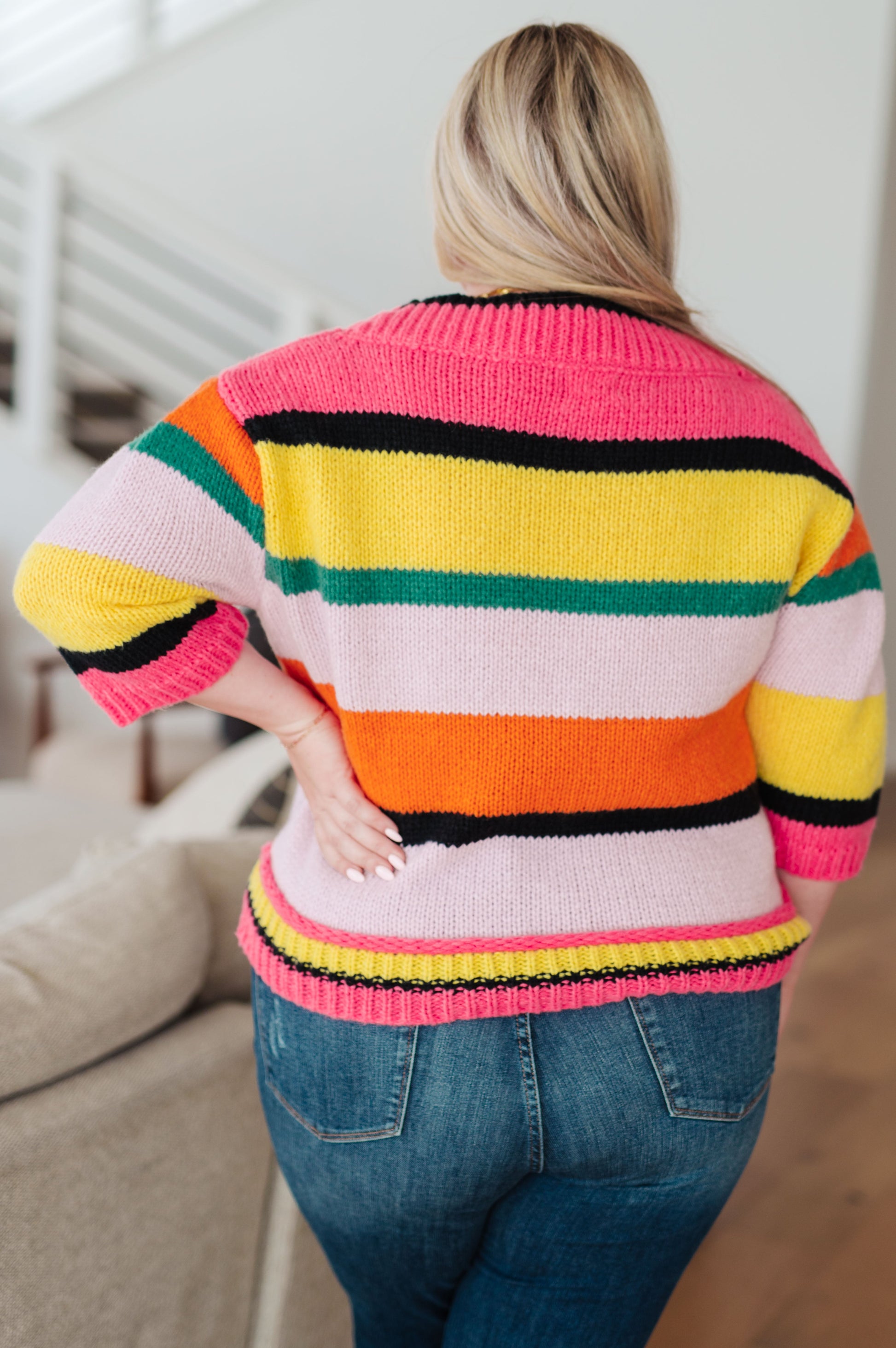 Bright Side Striped Sweater - FamFancy Boutique