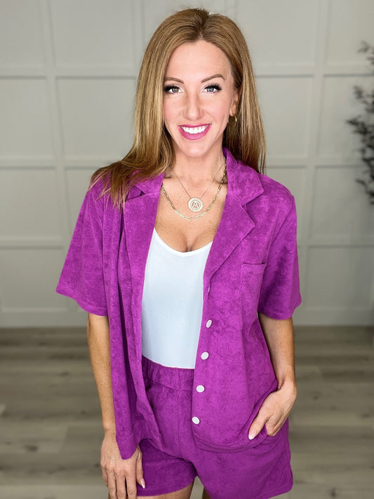 French Terry Button Down Top in Two Colors - FamFancy Boutique