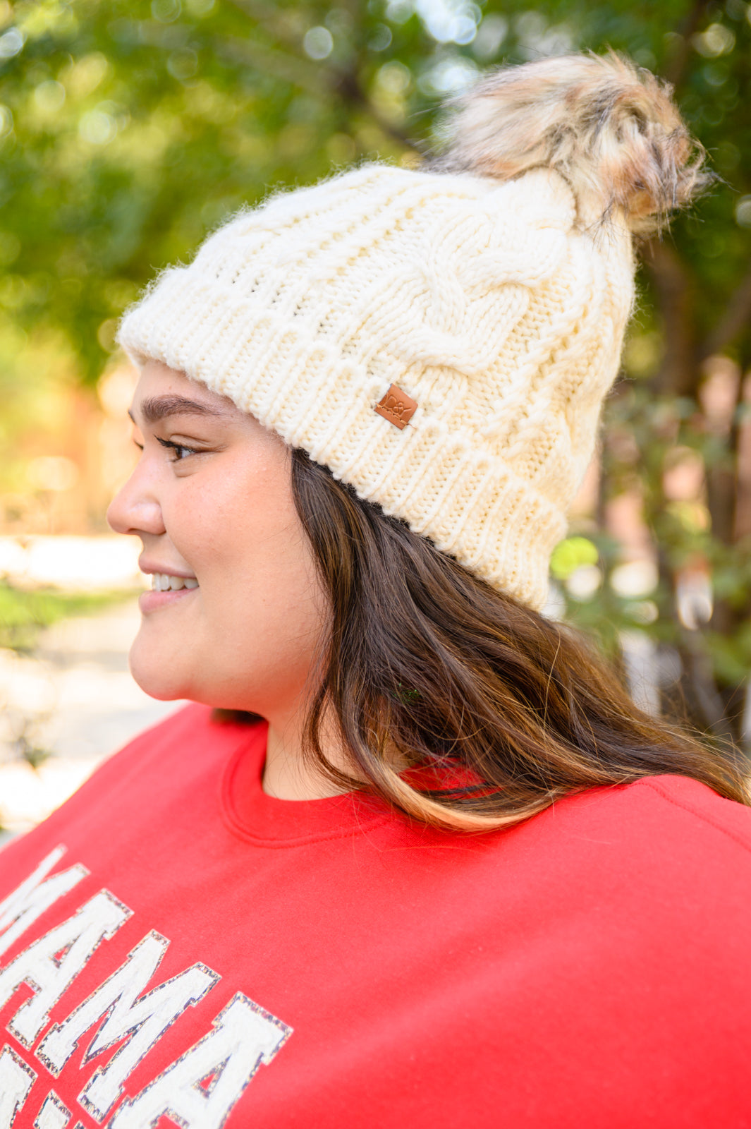 Cable Knit Cuffed Beanie In Ivory - FamFancy Boutique