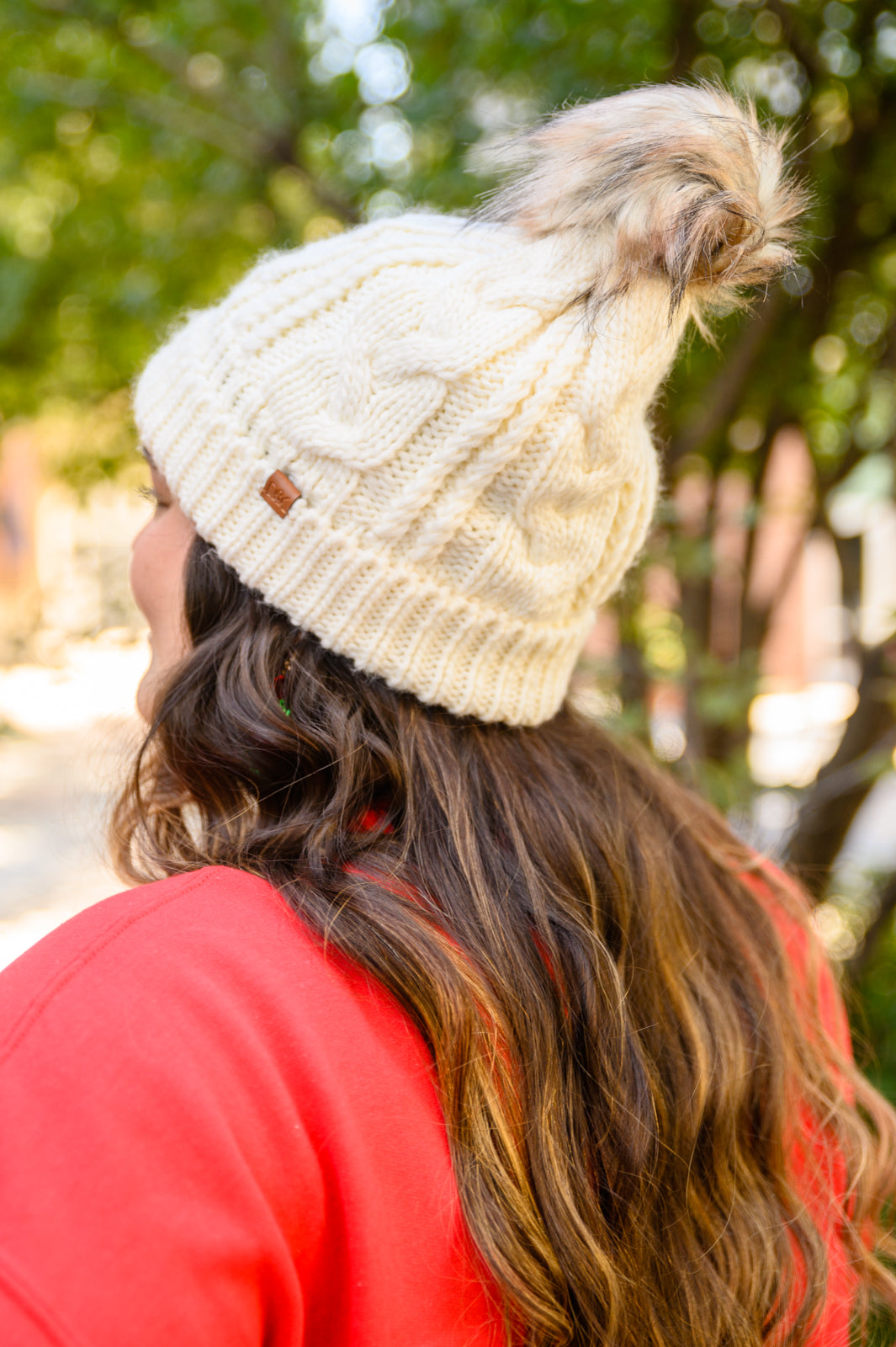 Cable Knit Cuffed Beanie In Ivory - FamFancy Boutique