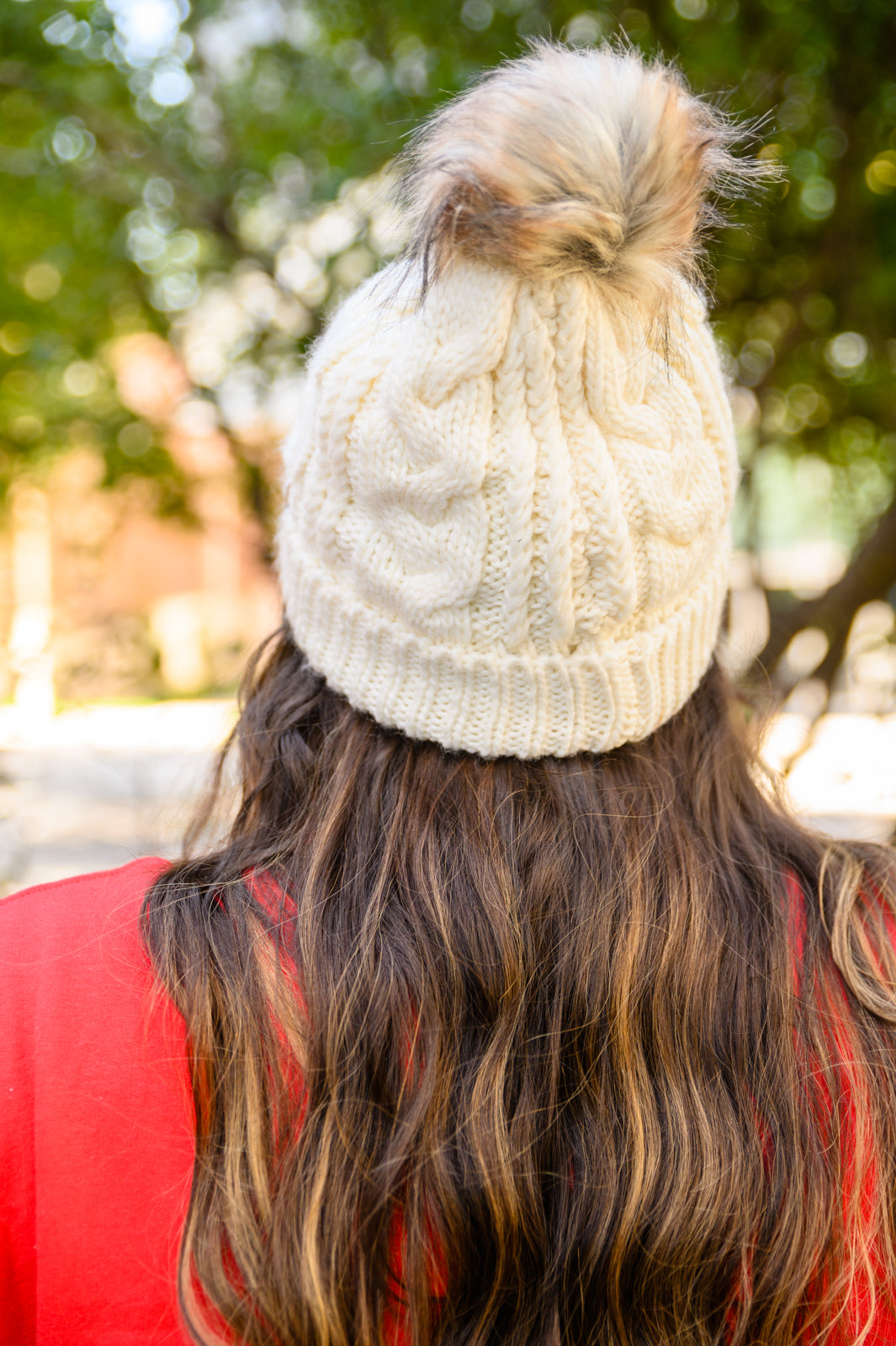 Cable Knit Cuffed Beanie In Ivory - FamFancy Boutique