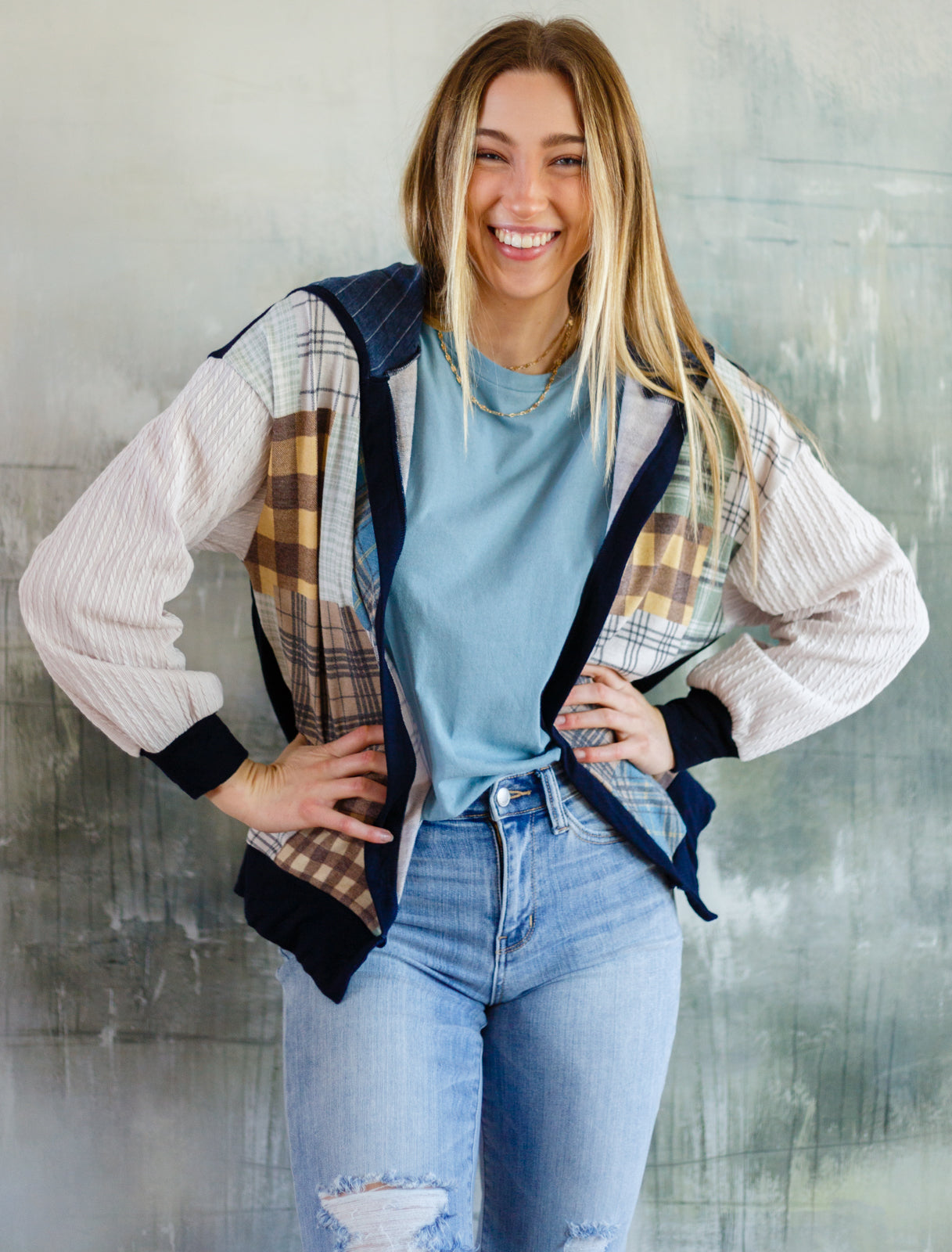 Cardinal Short Sleeve Tee in Blue Grey - FamFancy Boutique