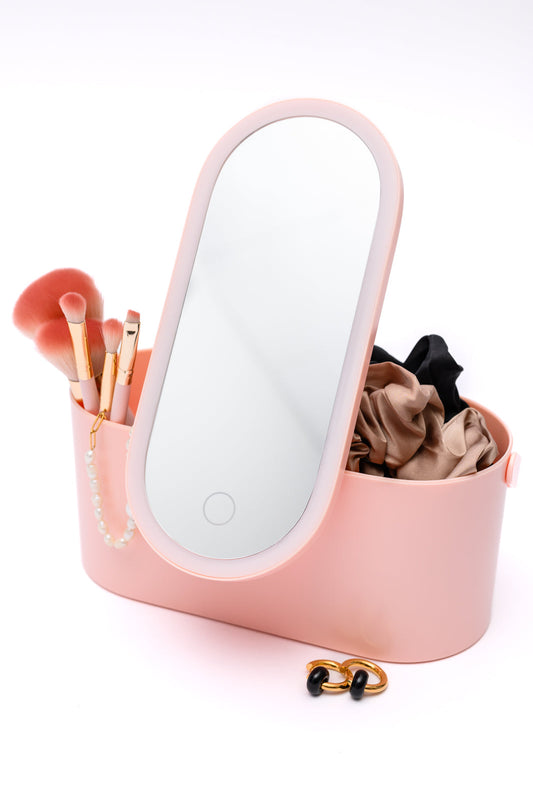 Portable Beauty Storage With LED Mirror - FamFancy Boutique