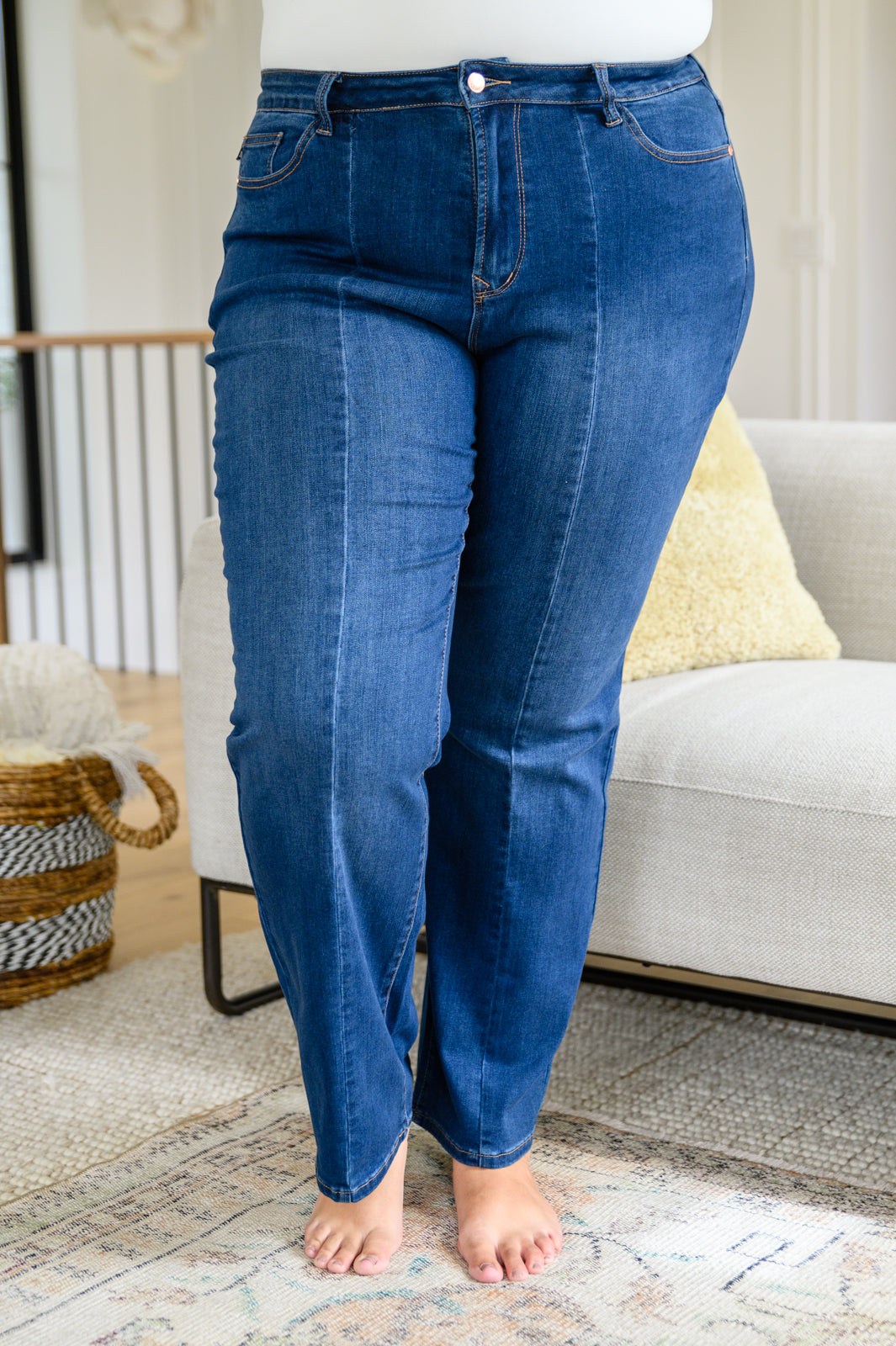 Daria Front Seam Wide Leg Trouser Jeans - FamFancy Boutique