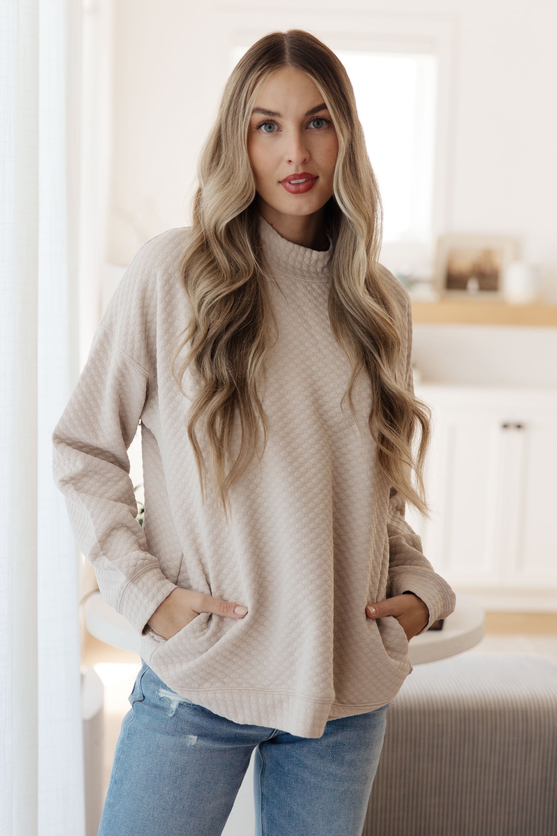 Don't Change Anything Mock Neck Pullover - FamFancy Boutique