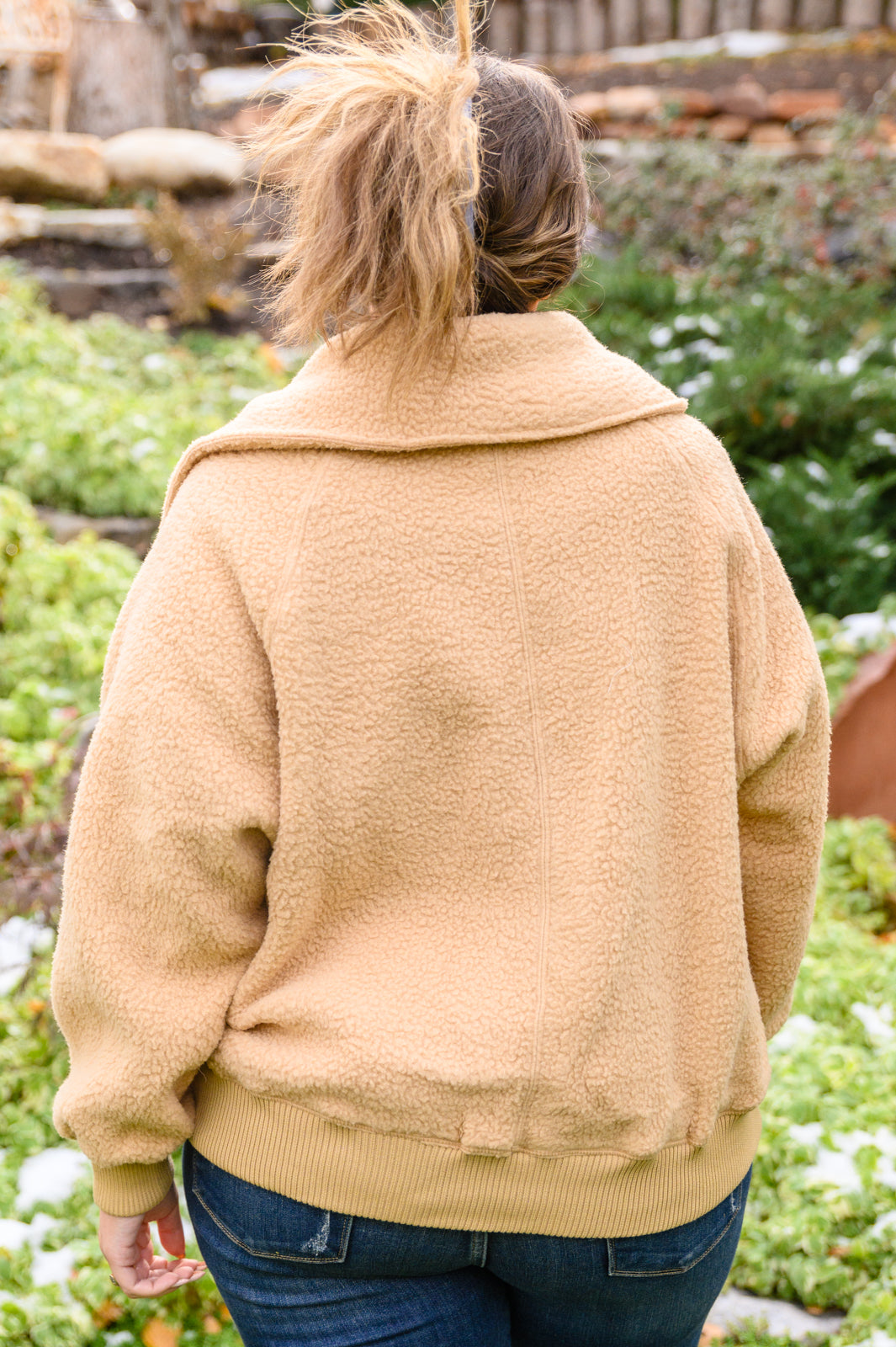 Don't Stress Oversized Collar Sherpa Jacket In Taupe - FamFancy Boutique