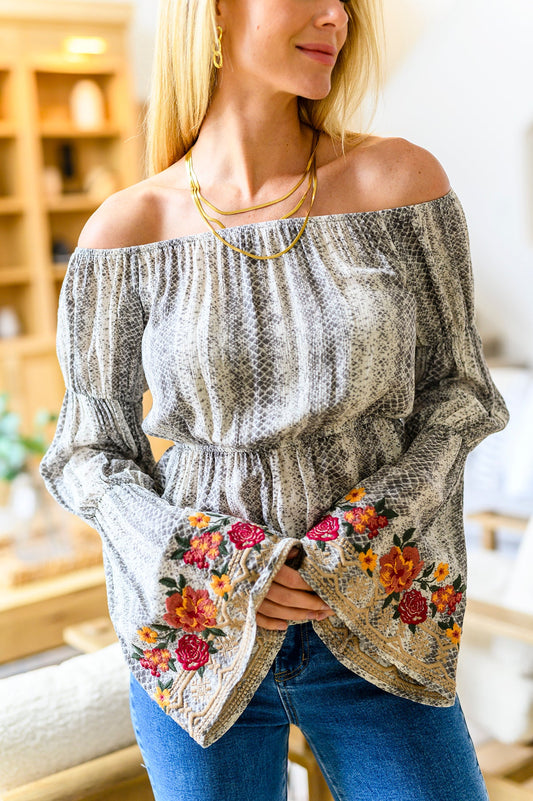 Don't Tempt Me Embroidered Blouse - FamFancy Boutique