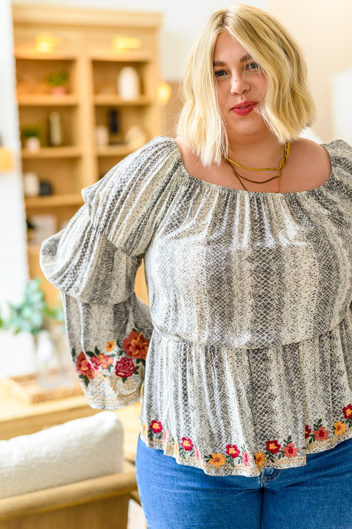 Don't Tempt Me Embroidered Blouse - FamFancy Boutique