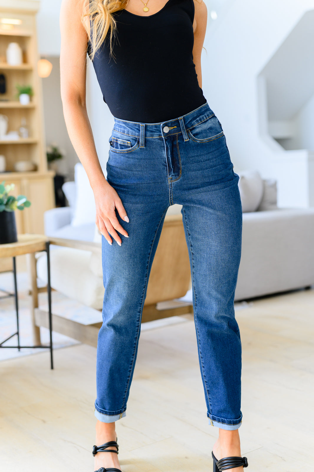 Downtown High Rise Boyfriend Jeans - FamFancy Boutique