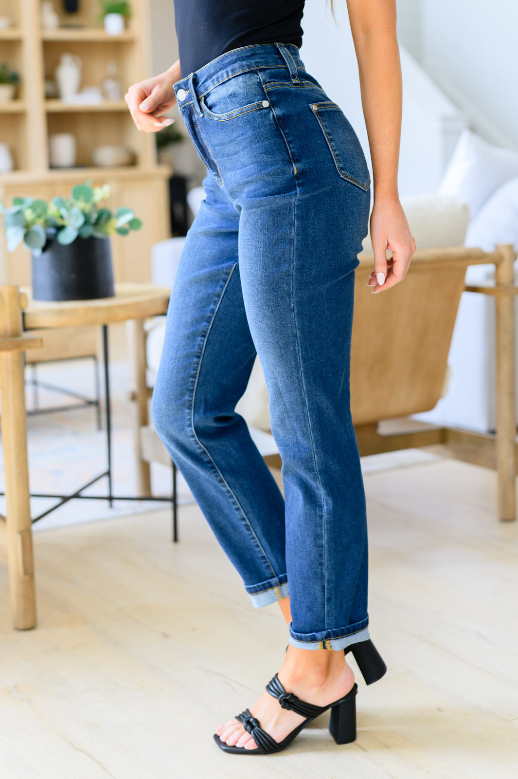 Downtown High Rise Boyfriend Jeans - FamFancy Boutique