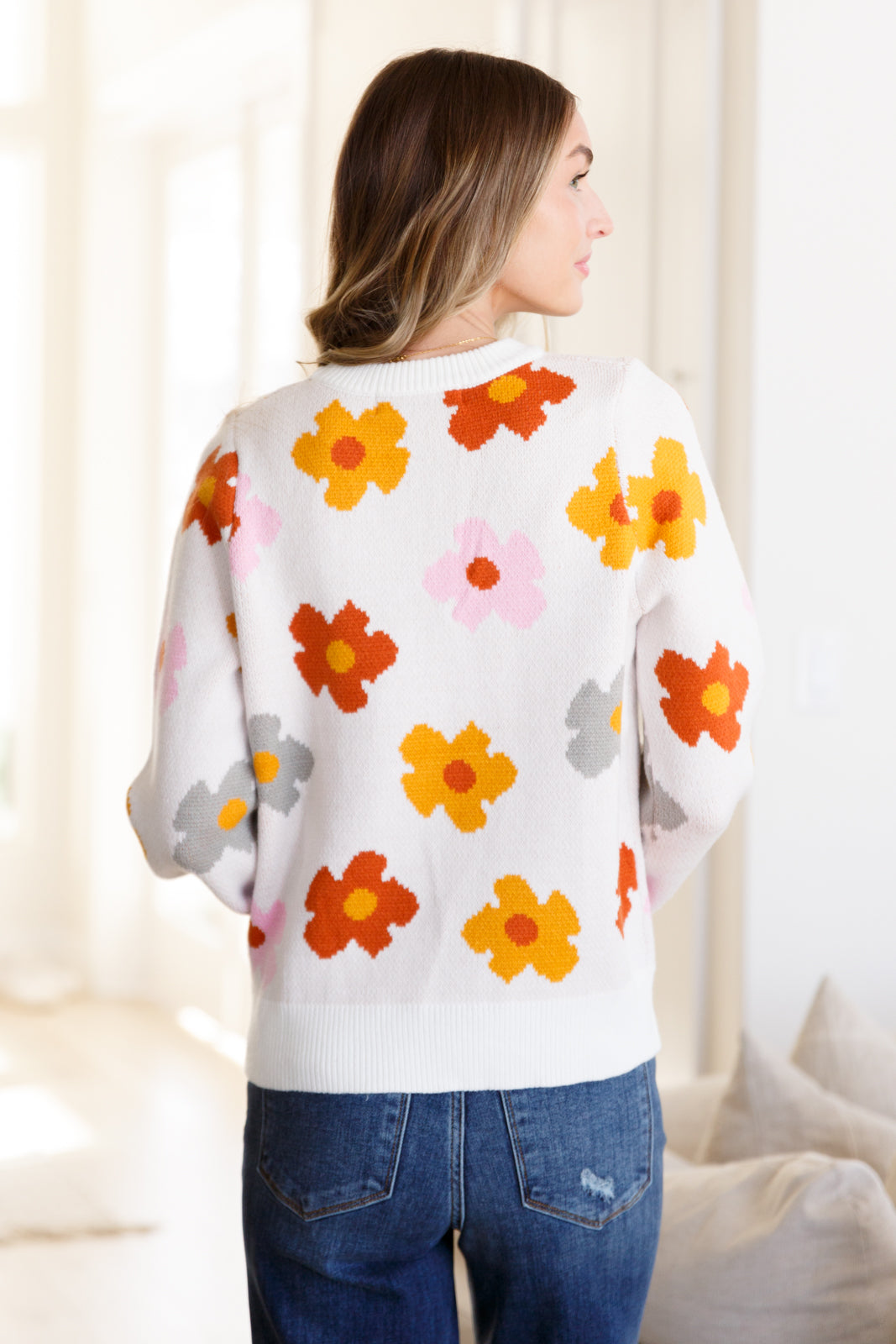 Falling Flowers Floral Sweater - FamFancy Boutique