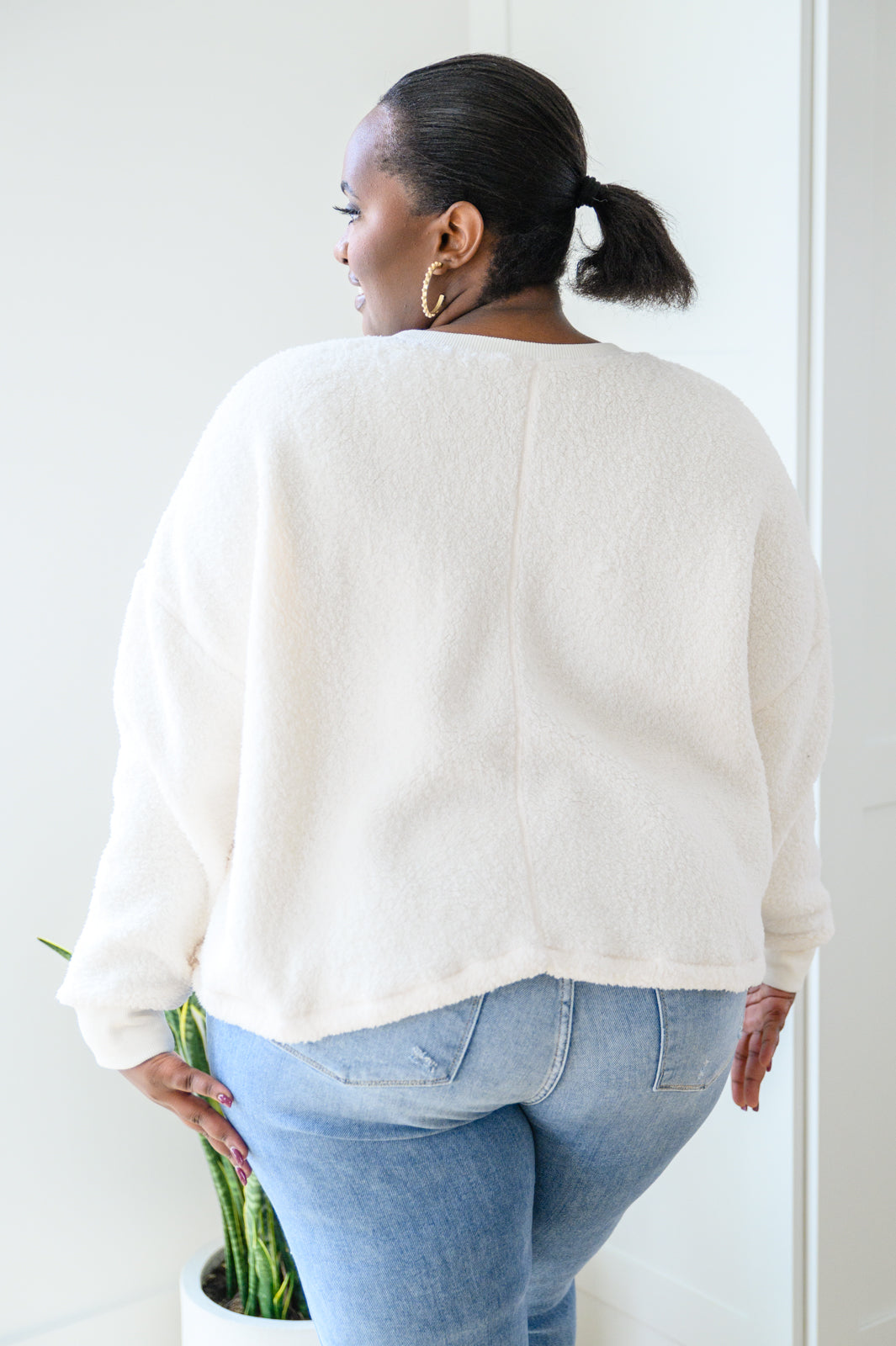 Fuzzy Cuddles Sweater in Off White - FamFancy Boutique