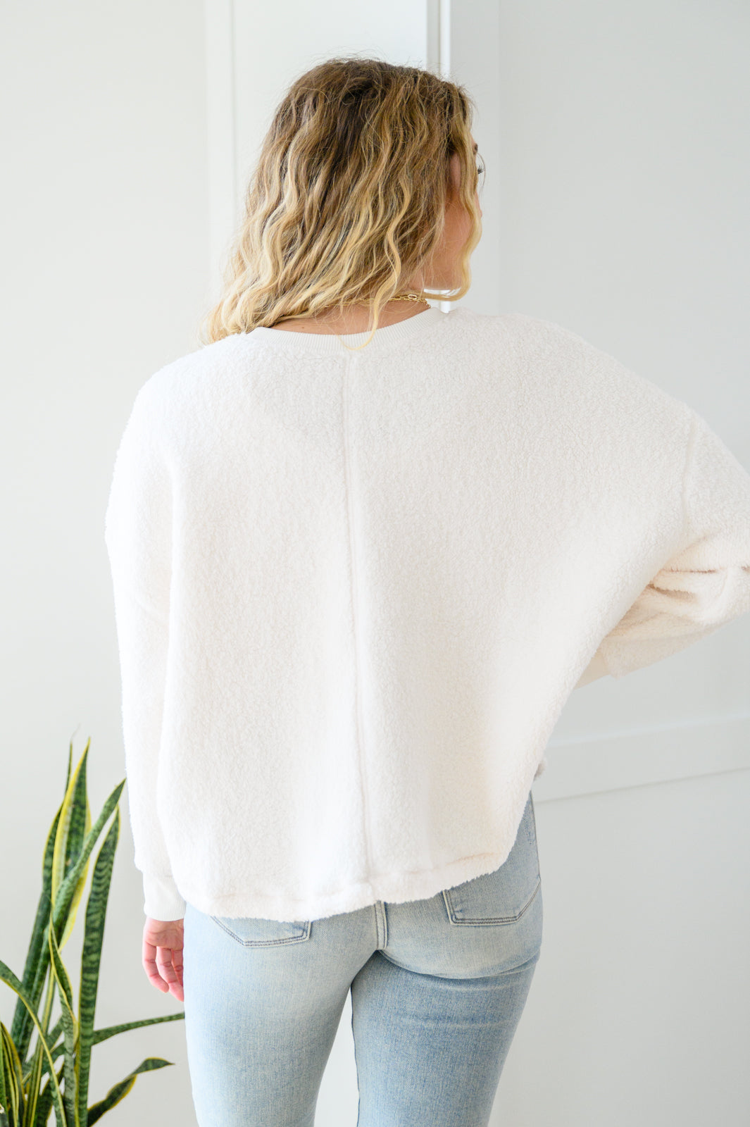 Fuzzy Cuddles Sweater in Off White - FamFancy Boutique