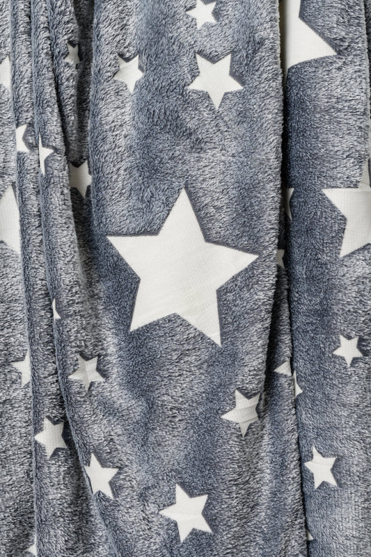 Glow in the Dark Blanket in Gray Star - FamFancy Boutique