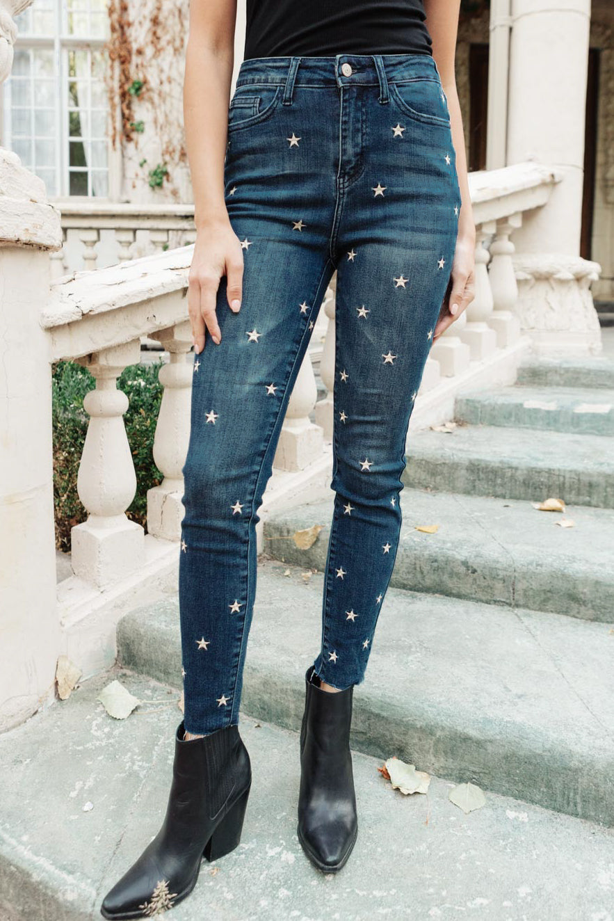 High Rise Starlight Skinnies - FamFancy Boutique