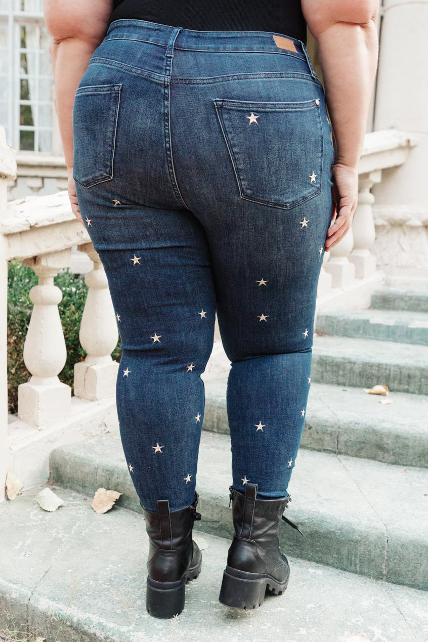 High Rise Starlight Skinnies - FamFancy Boutique