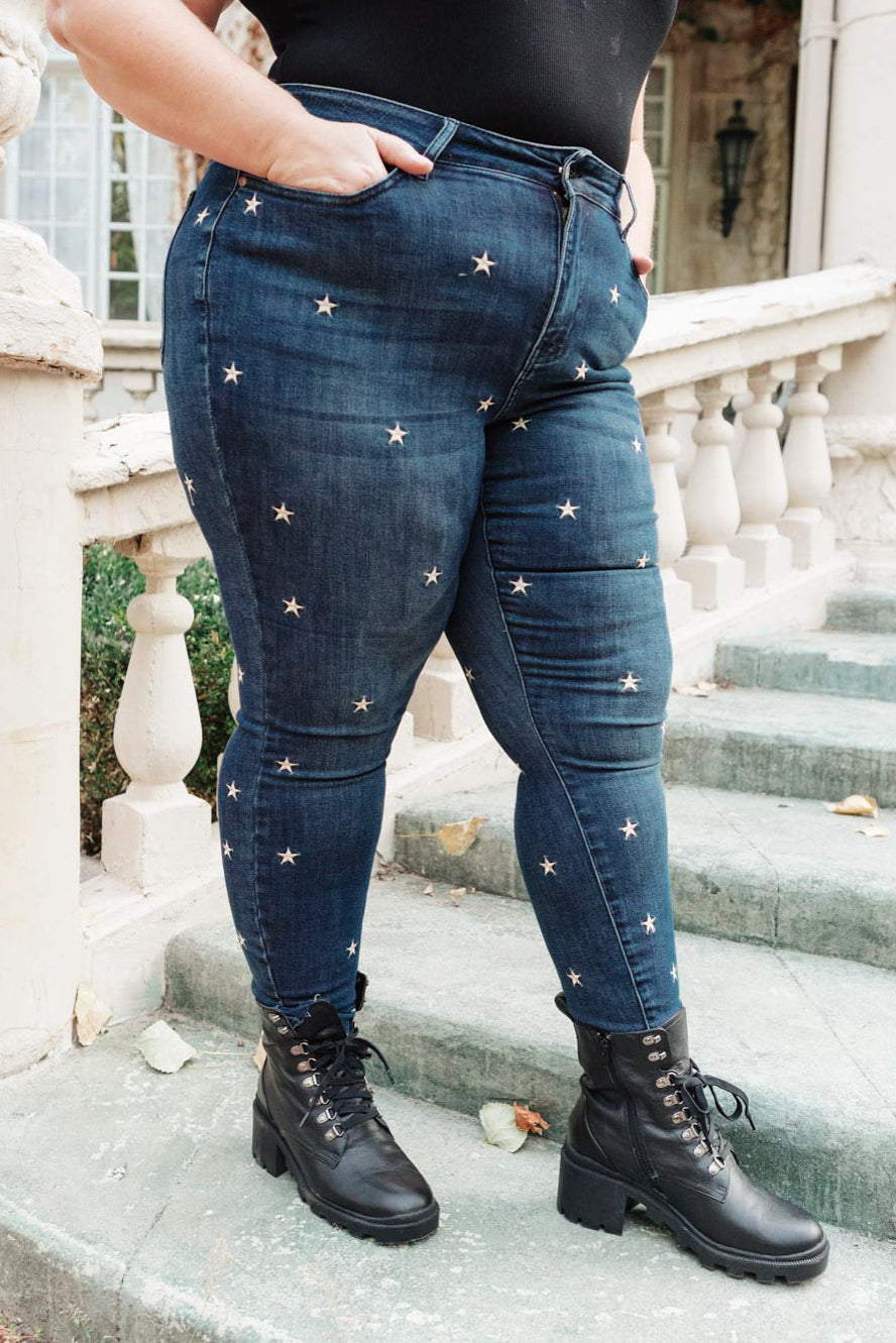High Rise Starlight Skinnies - FamFancy Boutique