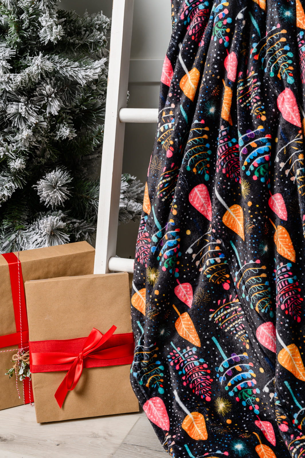 Holiday Fleece Blanket in Neon Trees - FamFancy Boutique