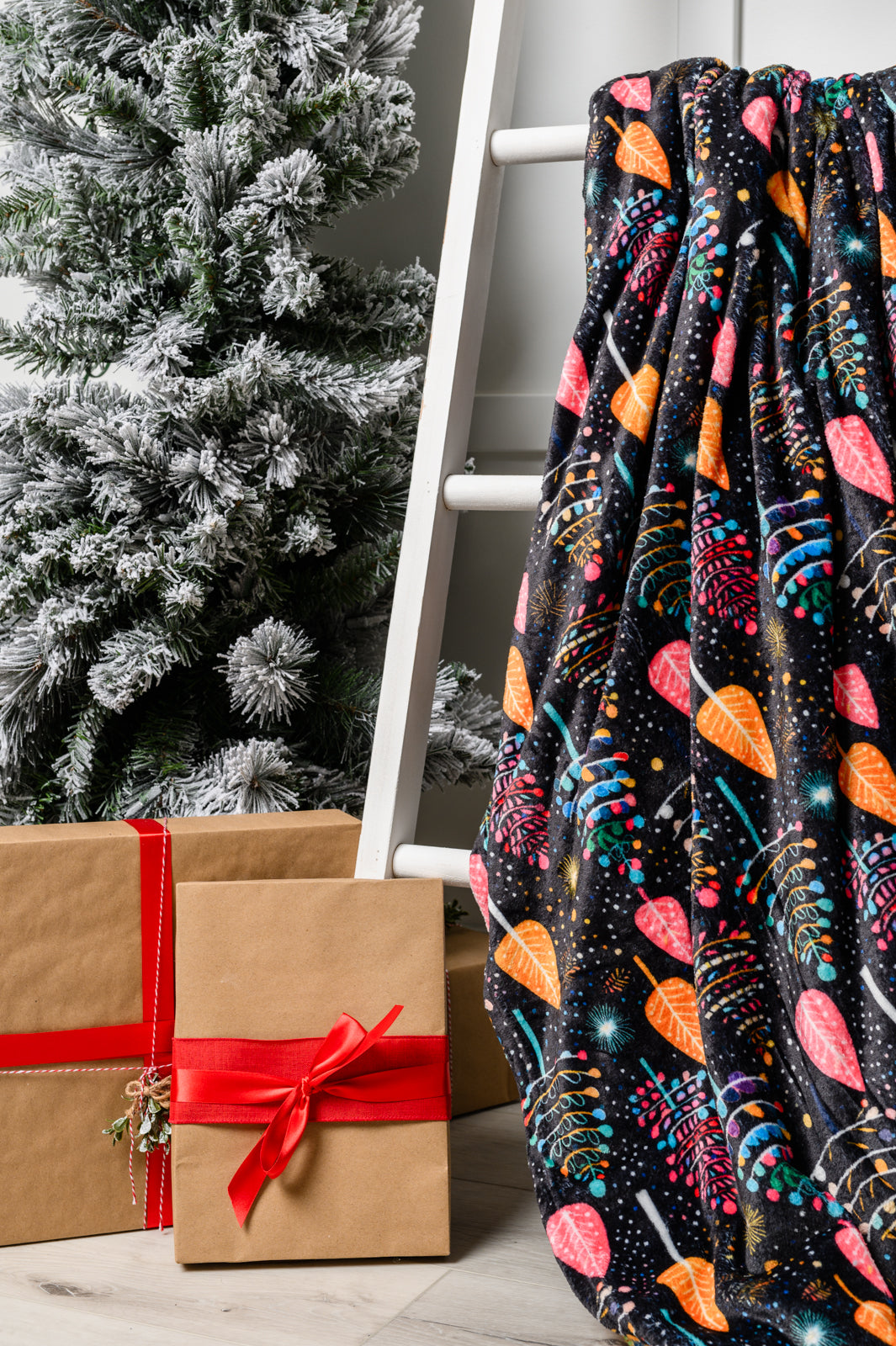 Holiday Fleece Blanket in Neon Trees - FamFancy Boutique