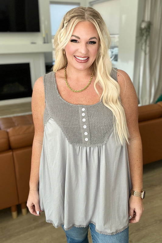 Swing With Me Waffle Knit Swing Tank - FamFancy Boutique